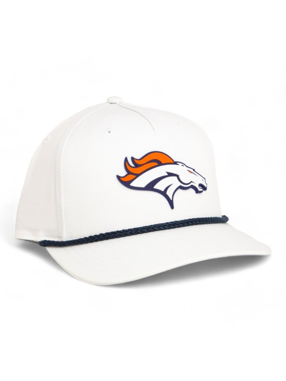Denver Broncos 3D Five Panel Classic Rope Hat- White/ Navy - Picture 2 of 3